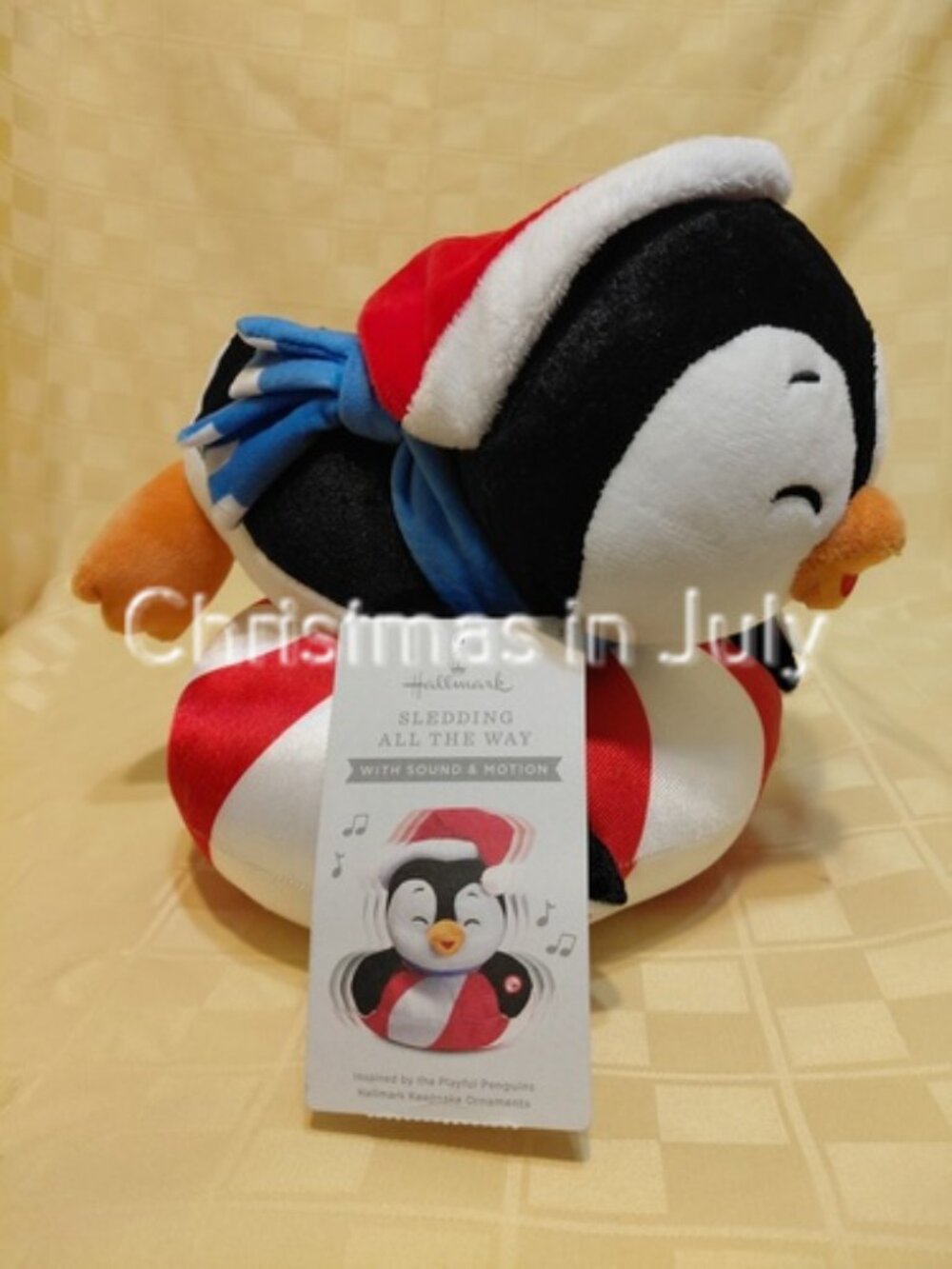 Hallmark Animated Musical Sound & Motion Plush Sledding All the Way Penguin